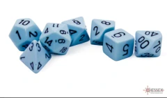 Opaque Pastel Blue/Black Polyhedral 7 Die Set